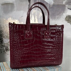 Vince Camuto Burgundy Croc-Embossed Tote
